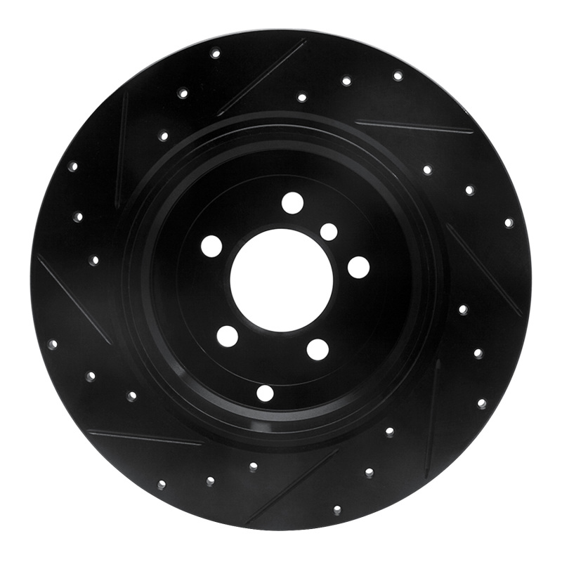 Land Rover Range Rover Brake Rotor (1) - Rear Right - R1 Concepts - Drilled & Slotted - Black - `03-`05